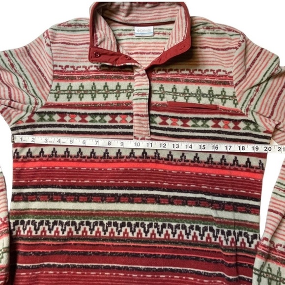 Columbia Outdoor Tribal Southwestern Print Cozy Fleece 1/4 Snap Pullover - Sz M - Picture 15 of 15
